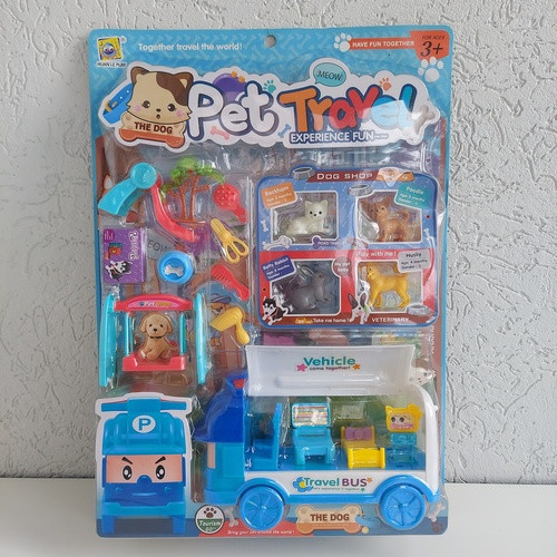 Набір тварин «Весела подорож» 4 улюбленці трейлер аксесуари на аркуші (666-57), фото 1