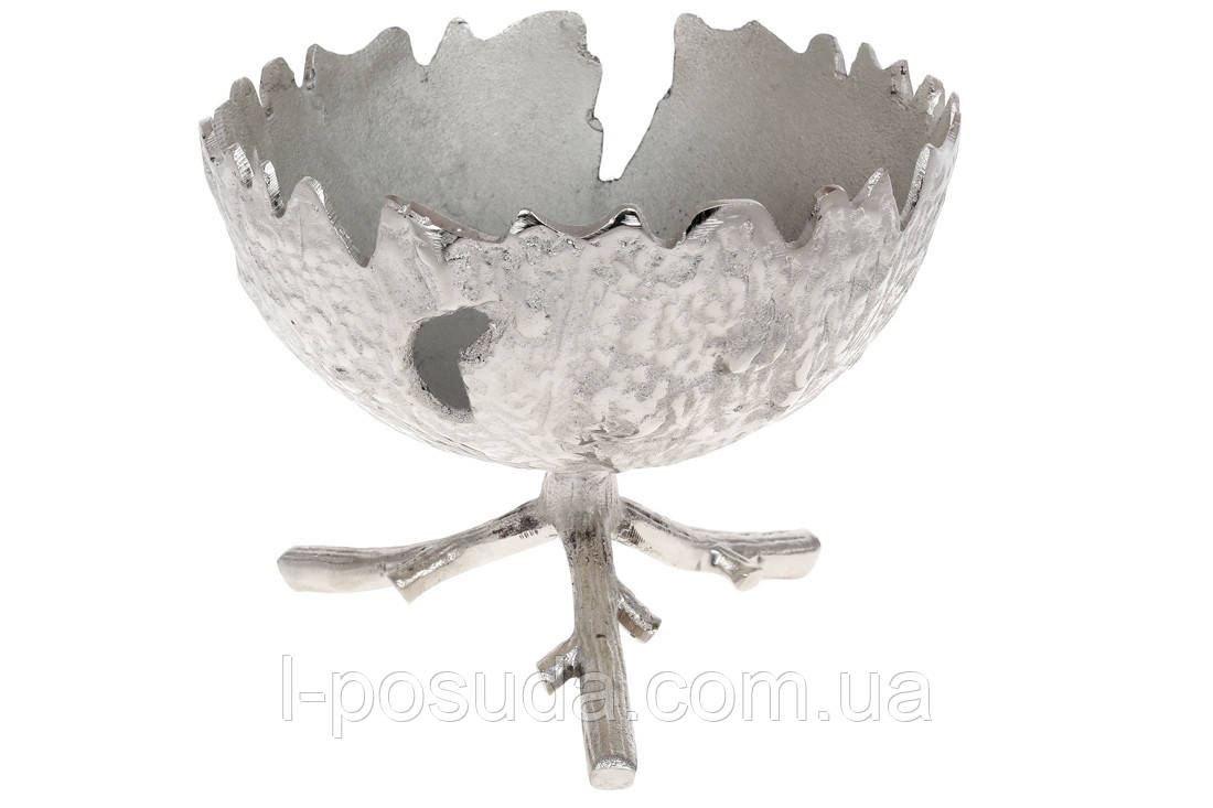 Декоративна миска Кале на срібній ніжці 24,5 см, фото 1