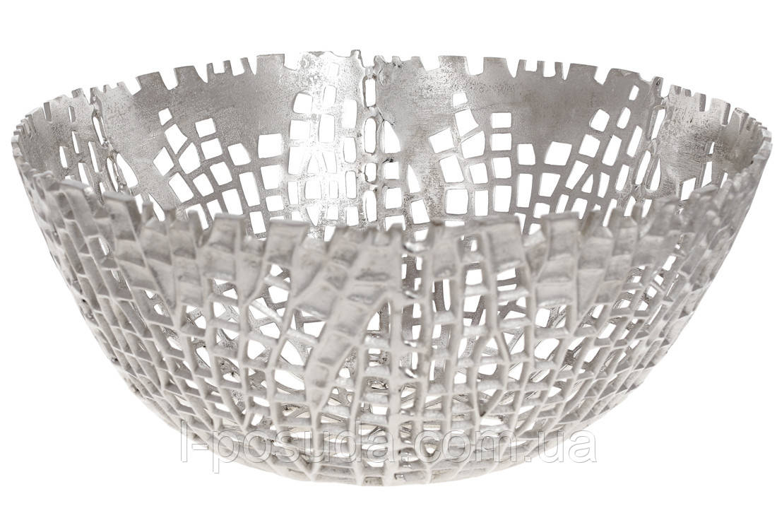 Срібна декоративна миска Модерн 45×20 см для інтер'єру, фото 1