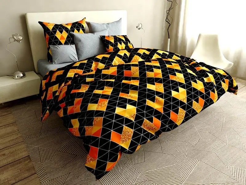 Двоспальний комплект (Бязь) | Комплект постільної білизни "Чорне Золото" | Простирадло 200х220 см, фото 1