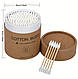 Ватні бамбукові палички Cotton Buds, 200 шт картонна кругла упаковка - чорні, фото 3