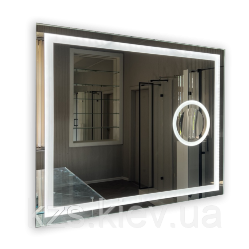 Дзеркало з LED підсвічуванням та сферичним збільшувальним дзеркалом 850 х 1050 мм., фото 1