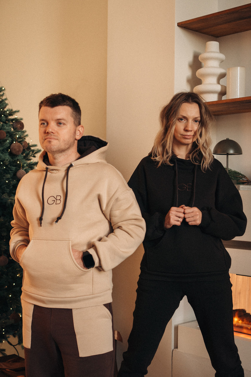 Теплий чоловічий костюм фліс кобінація шоколаду та кави з молоком, фото 1