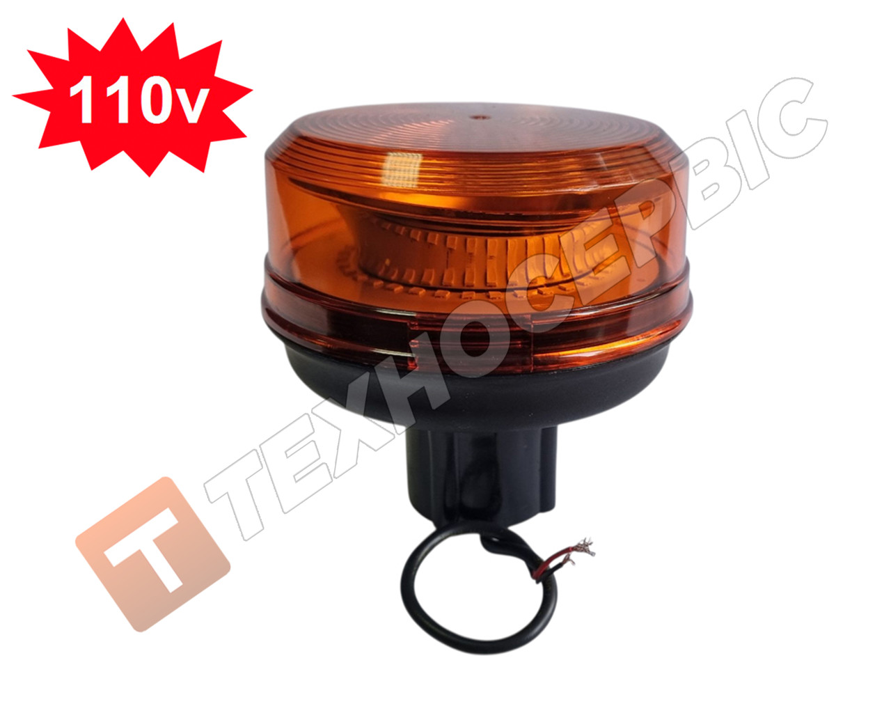 Проблисковий маячок помаранчовий LED на шток ( 12-110v)( EMIR Турцiя)