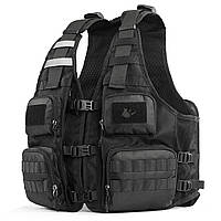 Багатофункціональний зовнішній жилет Rhinowalk M1012 для їзди на мото- вело- та риболовлі Чорний