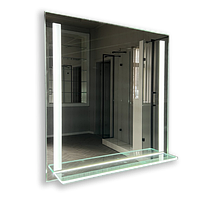 Дзеркало з підсвічуванням дзеркала та полиці 850х850 мм.