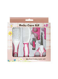 Дитячий гігієнічний набір 4 в 1 : щітка, гребнець, ножиці, кусачки 0700 Mumlove Рожевий