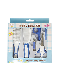 Дитячий гігієнічний набір 4 в 1: щітка, гребінець, ножиці, кусачки 0700 Mumlove Блакитний