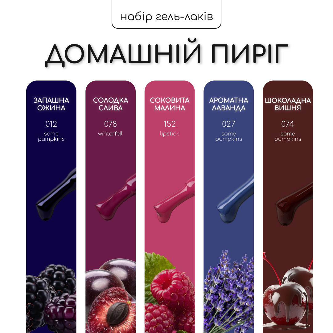 Набір гель-лаків Nice for you 4+1 Домашній пиріг, фото 1