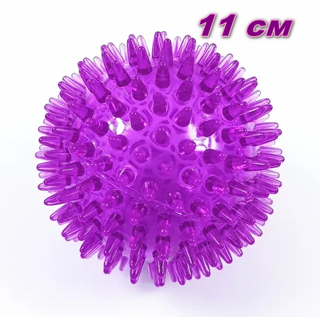 М`яч із шипами для собак з пискавкою, 11 см (фіолетовий), фото 1