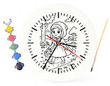 Дитячий набір для творчості годинник розмальовка за мотивами Червона Шапочка (Брати Грімм) 30 см (Г0041), фото 4