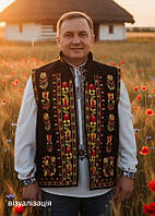 Кептар жилетка у карпатському стилі "Полонинська барва" для чоловіка