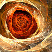 Модульна картина з годинником "Абстрактна квітка в теплих відтінках" Настінний декор для дому Безшумний годинник Друк 100х60 см, фото 4