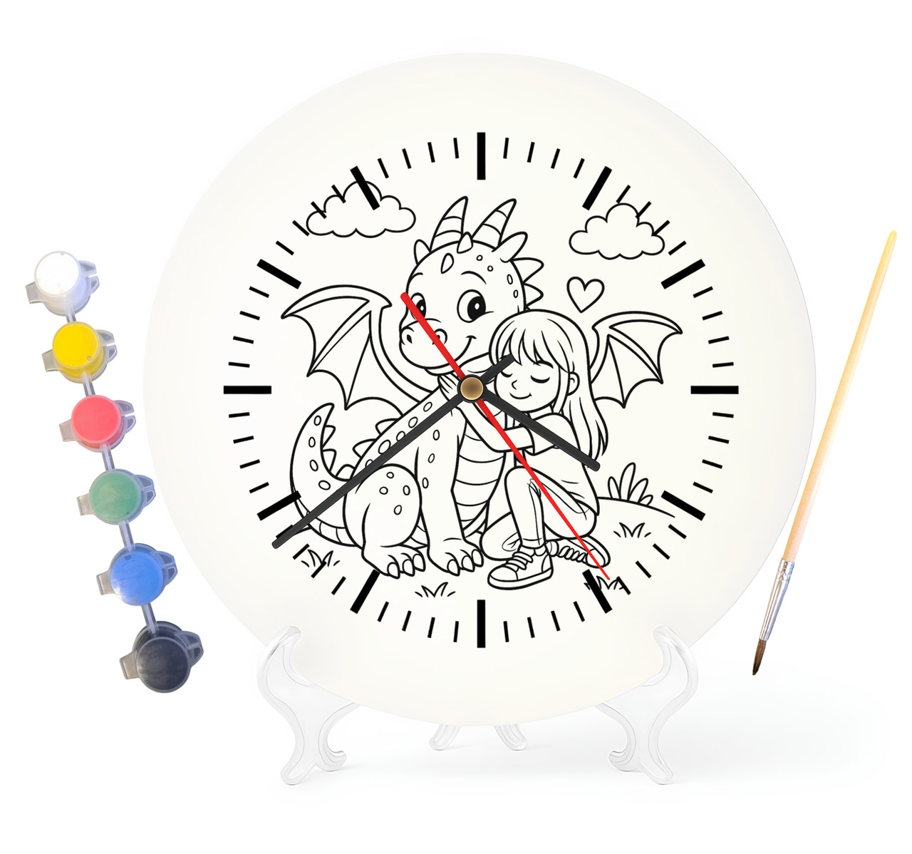 Дитячий набір для творчості годинник розмальовка Дракон 30 см (Г0042), фото 1