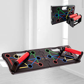 Дошка для віджимань з упорами портативна платформа тренажер з розмітками для дому залу на всі групи м'язів