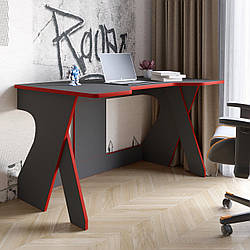 Стильний ігровий комп'ютерний стіл геймерський сірий 130 см ергономічний для ПК комп'ютера ноутбука для дому з ЛДСП Крід