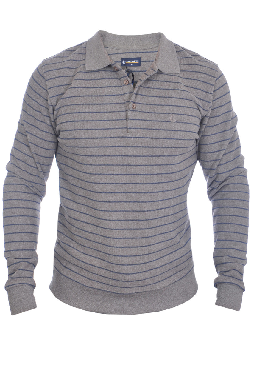 Светр-поло чоловічий Le Gutti 25-4142-34 темно-синій