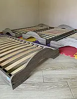 Дитяче ліжечко 120×60×20 см Монтессорі, ЛДСП з ламінацією та ортопедичними ламелями, що штабелюється Дуб Сонома