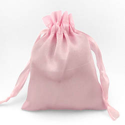 Подарунковий мішечок з атласу 10х12 см (+-5 мм) 1 шт. Рожевий