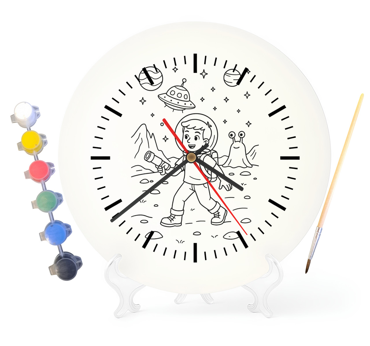Дитячий набір для творчості годинник розмальовка Космос 30 см (Г0045), фото 1