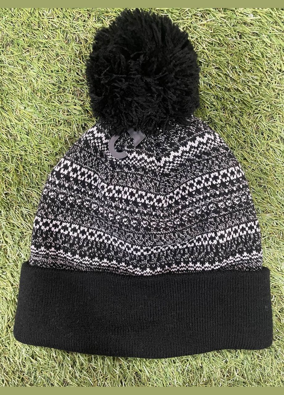 Жіноча шапка у візерунки з закотом і бабоном C&A, фото 1