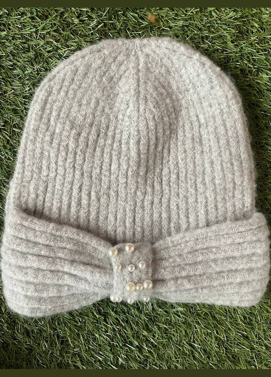 Жіноча шапка з бантом і перлинами C&A, фото 1