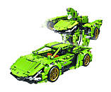 Конструктор Ламборґіні 2в1 TurboBot Зелений бот, дитячий конструктор робот-трансформер, 721 деталь, фото 7