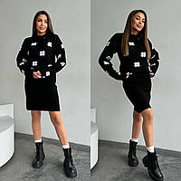 Жіночий базовий в'язаний костюм двійка машина вʼязка