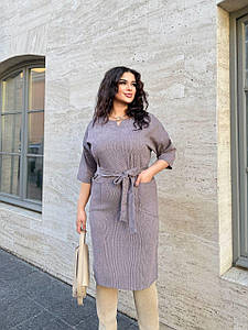 Вельветова сукня капучино великого розміру Розміри: 48-50, 52-54, 56-58