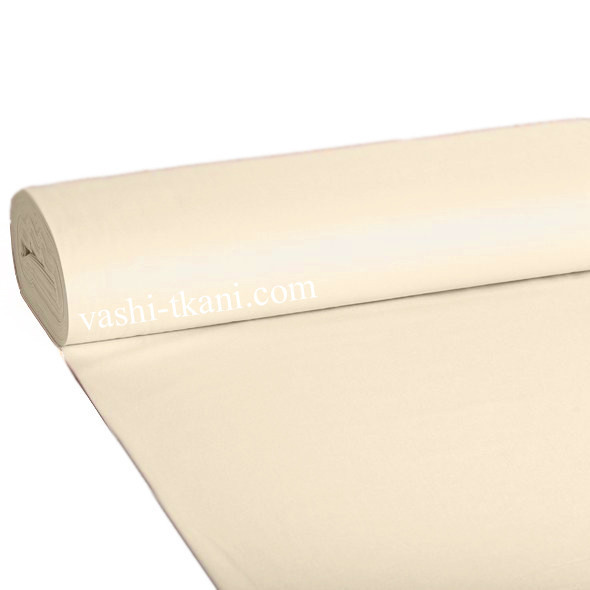 Тканина поплін De Luxe, однотонний крем (Туреччина широче. 2,4 м) (P-FR-0156), фото 1