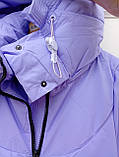 Зимова бузкова жіноча куртка-, фото 10