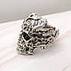 Каблучка срібляста масивна перстень чоловіча ретро череп з давніми візерунками 22 розмір IgnisFlos229, фото 3
