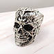 Каблучка срібляста масивна перстень чоловіча ретро череп з давніми візерунками 22 розмір IgnisFlos229, фото 4