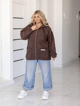 Жіночий кардиган на флісі великого розміру Розміри: 50-52, 54-56, 58-60, фото 2