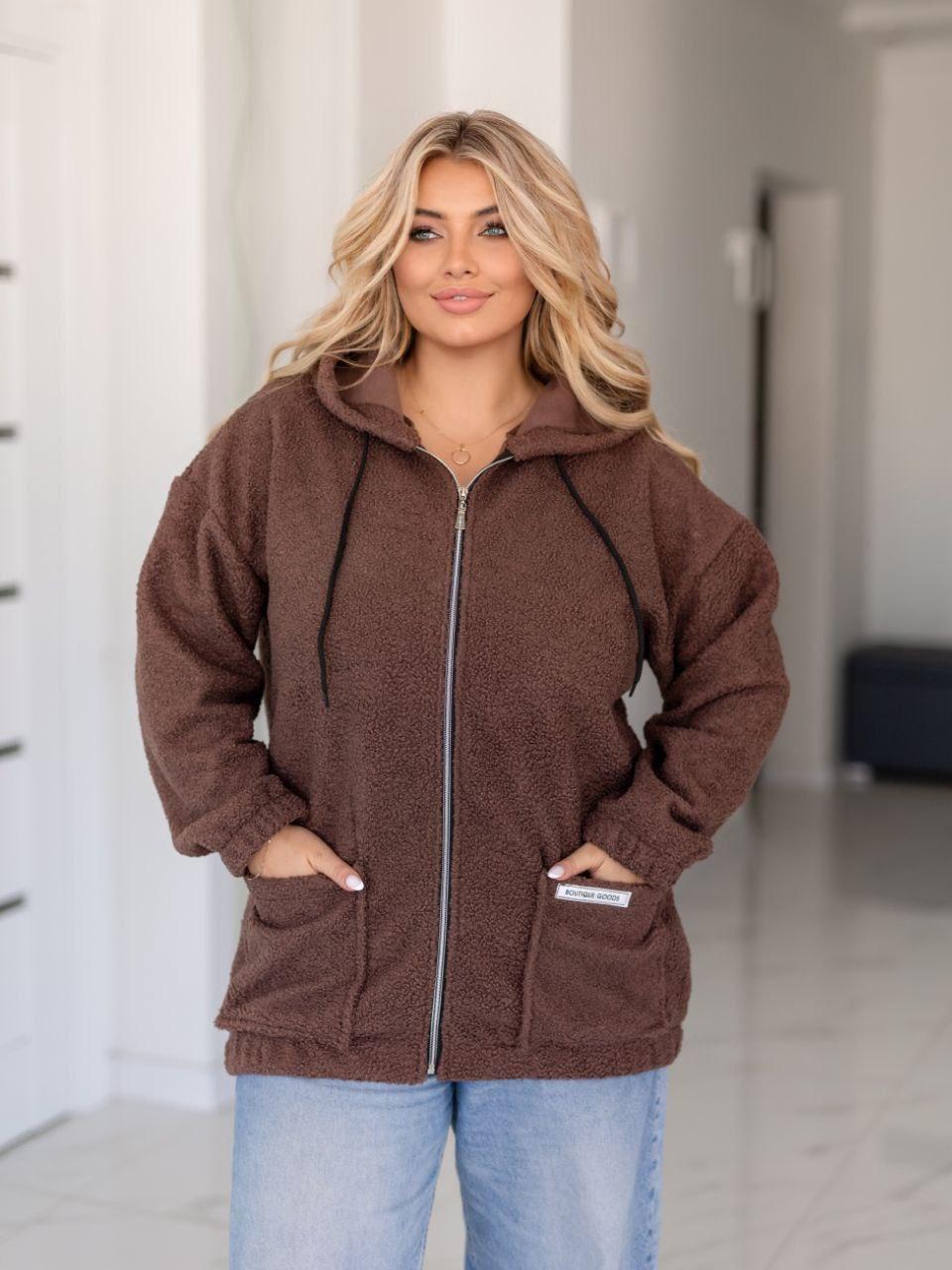 Жіночий кардиган на флісі великого розміру Розміри: 50-52, 54-56, 58-60