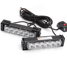 Стробоскоп у решітку на 2 планки червоно-сині G-LINE RB2 | LED мигалки для авто 12В