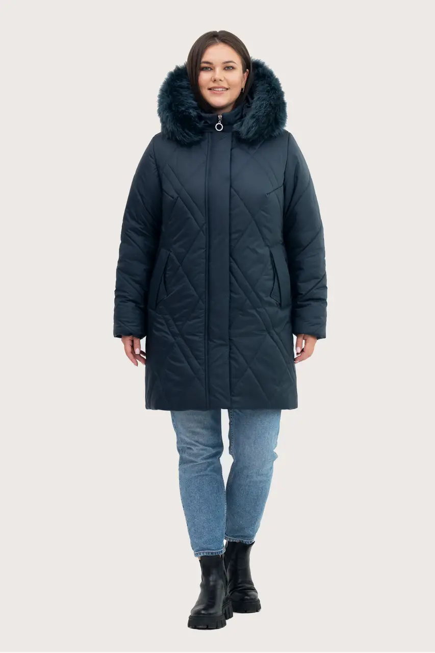 Жіноча зимова куртка Li-12 в розмірах 54-70, фото 1