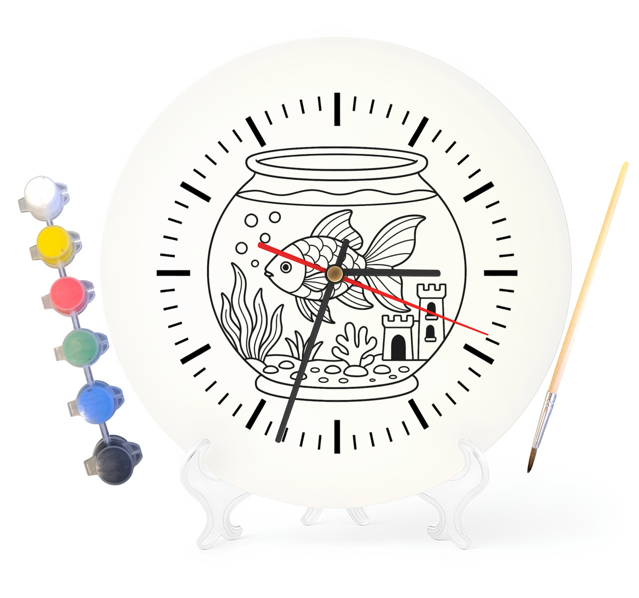 Дитячий набір для творчості годинник розмальовка Золота рибка 30 см (Г0050), фото 1