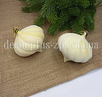 Іграшка новорічна флокована "Зефірка" 9*9см . Світло-жовта