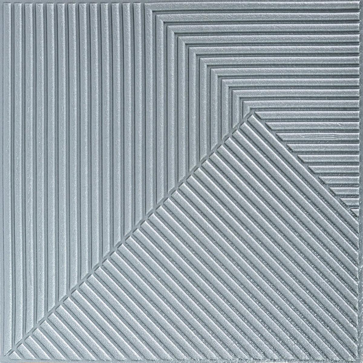 Самоклеюча декоративна 3D панель 500х500х5мм Бамбук Сірий SW-00002878, фото 1