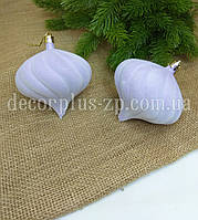 Іграшка новорічна флокована "Зефірка" 9*9см . Світло-бузкова