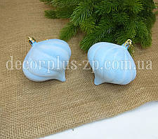 Іграшка новорічна флокована "Зефірка" 9*9см . Блакитна