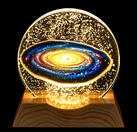 Нічник плоский скляний Галактика 8 см  ABC