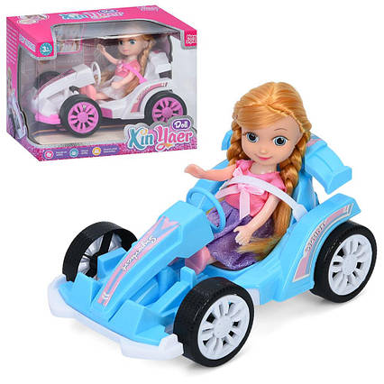 Лялька 15,5см з машинкою 20см, 2 кольори, в коробці (925-247-48)