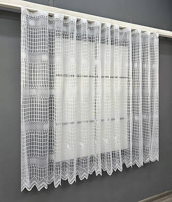 Тюль сітка "Juli" Арка на кухню, колір білий. Код 1869т
