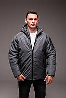 Мужская утепленная куртка с капюшоном, Качесвтенная практьичная куртка средней длины для мужчин, Повседневная теплая стильная