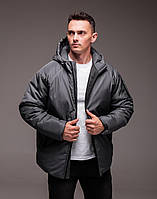 Стильная мужская куртка с капюшоном, практичная теплая куртка на зиму средней длины для мужчин, Зимняя куртка на каждый день