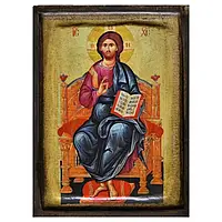 Икона "Господь Вседержитель" на дереве 15х20 см