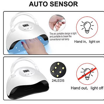 LED+UV Лампа для манікюру = 48W Біла
