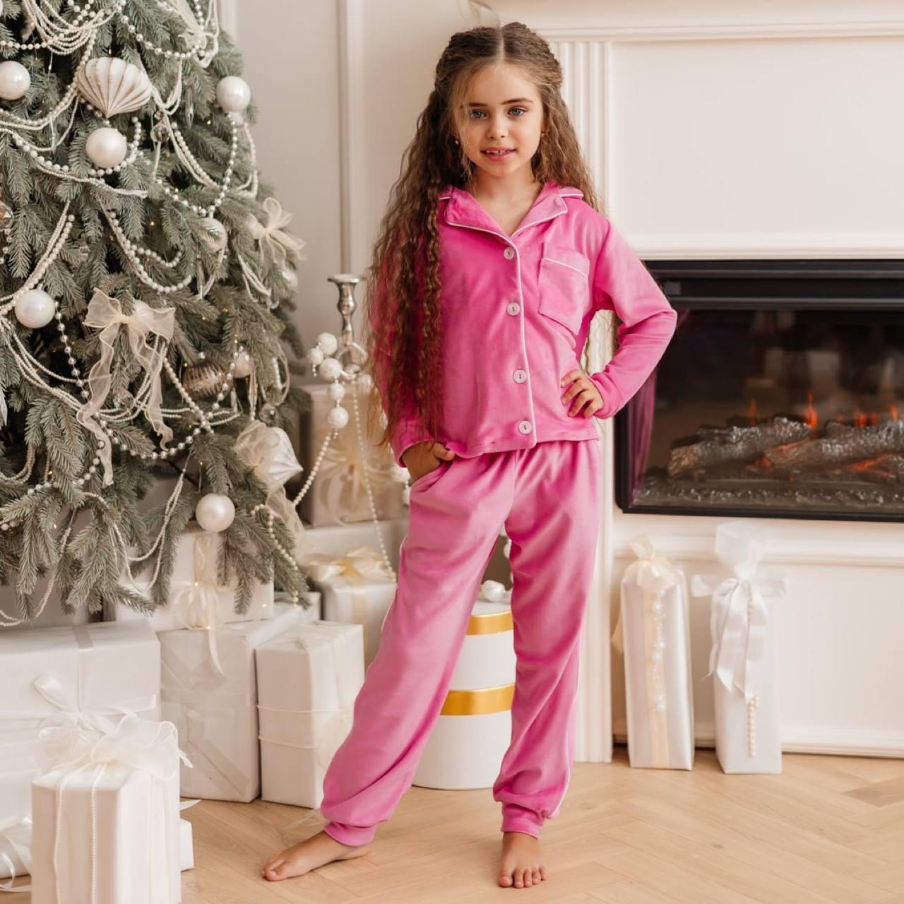 Піжама на дівчинку Велюр 146-164 см 003677 Малина